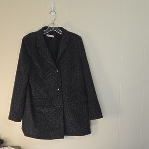 Liz Claiborne Black Leopard Blazer